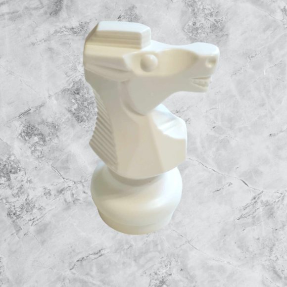Large Decorative 9 Inch Tall Knight Piece Chess White Horse Mega Chess Piece - Picture 2 of 6
